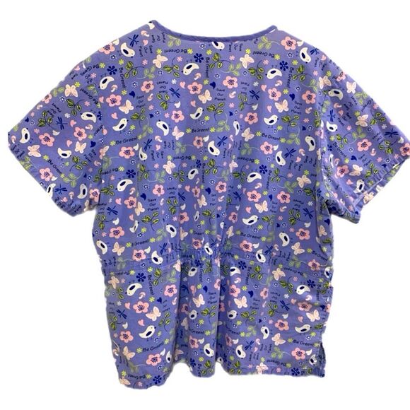 Scrub Tops Lot 3 Disney Life Uniform Destination Women’s XL Pink Purple Black. - Picture 8 of 16